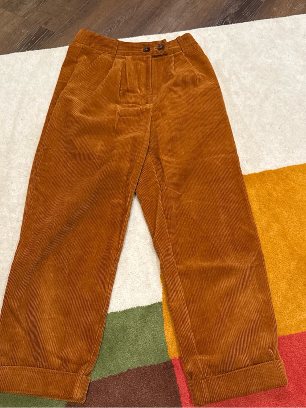 Topshop Warm Orange Corduroy Trousers